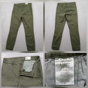 Cosmic Blue Love C560NOB Cuffed Chino Pants Women 29 Olive Green Utility EUC